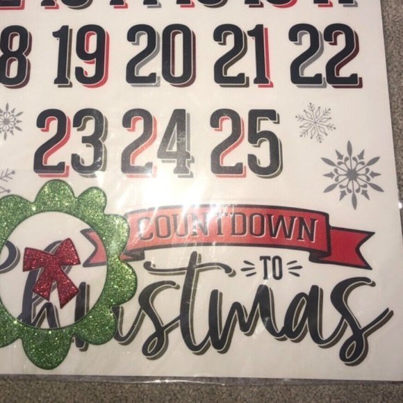 Countdown To Christmas Wall Window Mirror Decals Advent Calendar‎ New - Picture 12 of 12